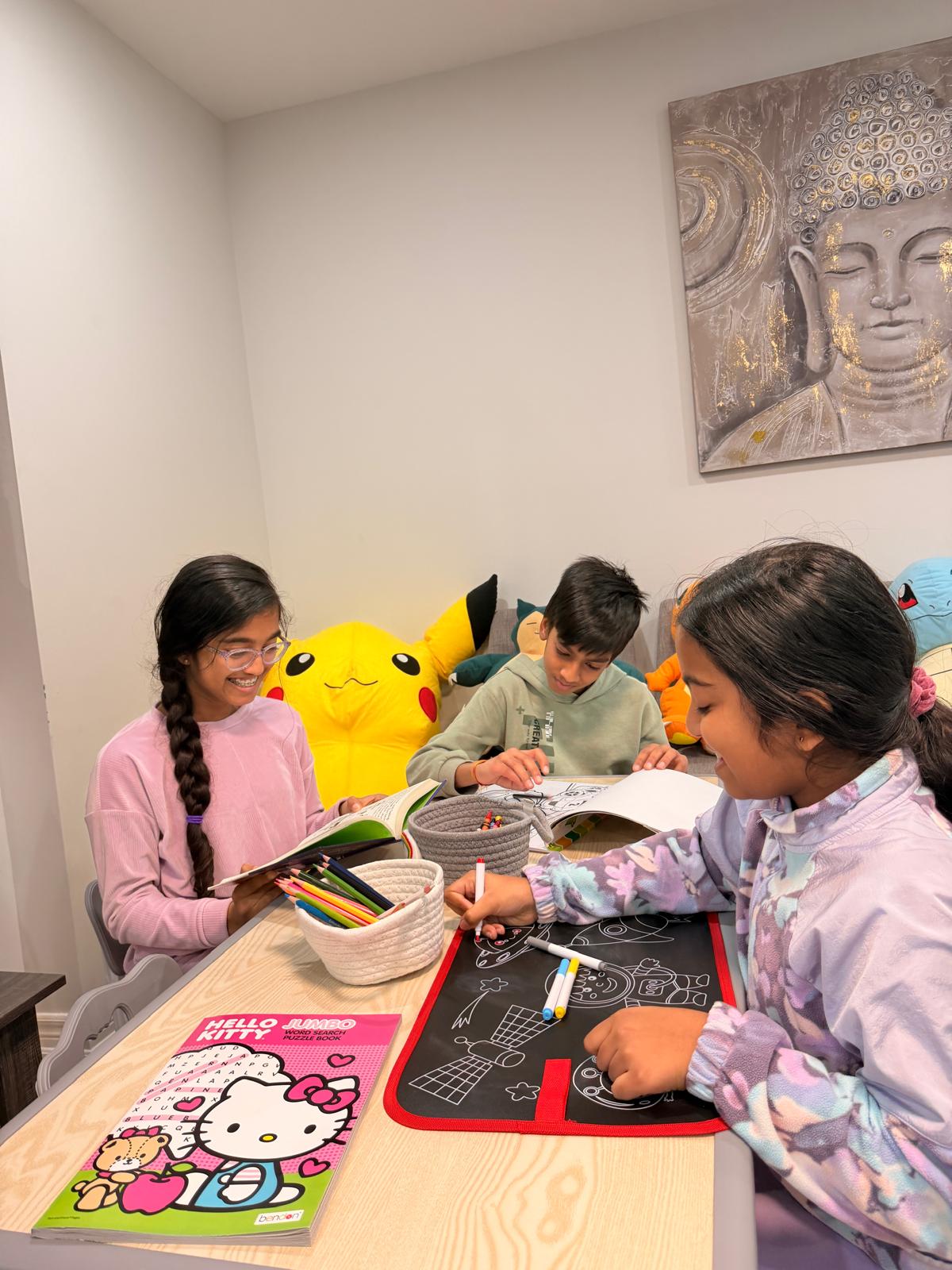 Children collaborating on activities